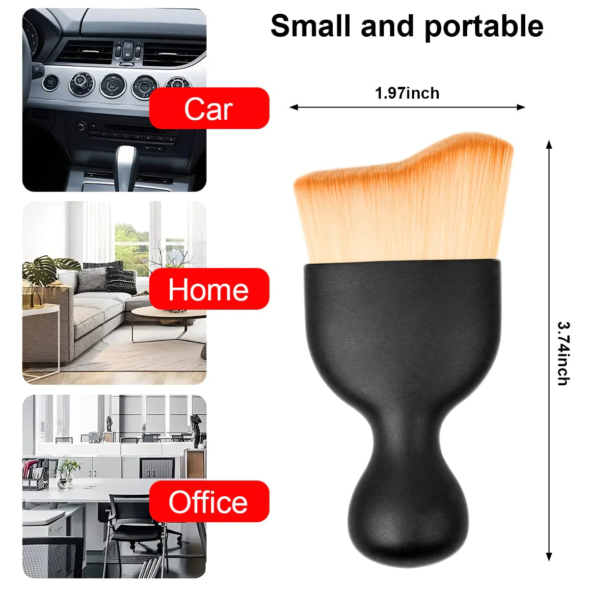 Car Ultra-Soft Detailing Brush With Synthetic Bristles